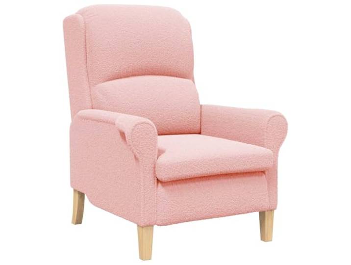 KDVXBCQJH Sessel Rosa Sherpa-Stoff Polstersessel mit Massivholzbeinen Gemütlicher Fernsehsessel fürs Schlafzimmer mit ergonomischer Rückenlehne und weicher Schaumstoffpolsterung.