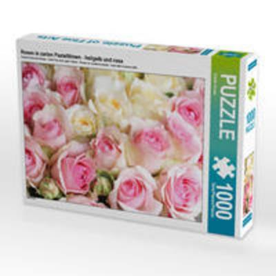 CALVENDO Puzzle Rosen in zarten Pastelltönen - hellgelb und rosa | 1000 Teile Lege-Größe 64x48cm Foto-Puzzle für glückliche Stunden