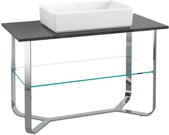 Villeroy und Boch Villeroy & Boch Antheus Mamorplatte mit Gestell B06400RP, 120x75x57cm, Nero Marquina