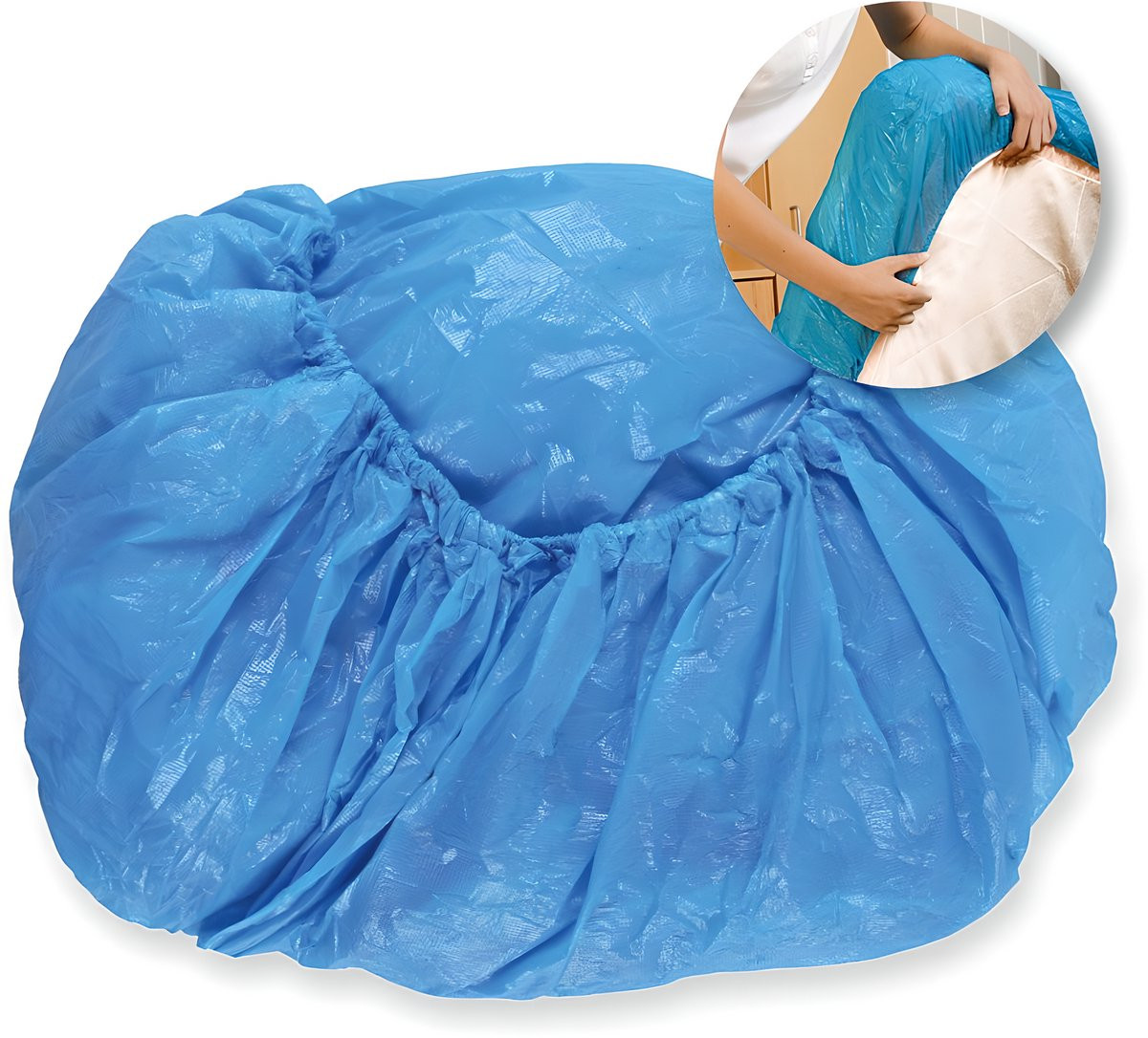 2WINS Waterdichte Matrasbeschermer Matrashoes Wegwerp - Blauw - 90 x 210 cm - 10 stuks
