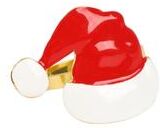 Saro Santa Hat Napkin Rings (Set of 4) - Christmas Napkin Ring Holders for Holiday Table Settings and Christmas Dinner Decor