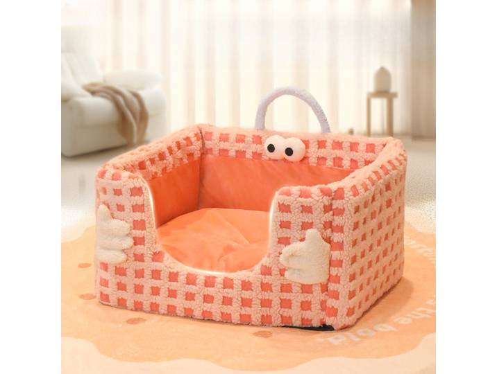 Lit lavable pour chien, 4 saisons, pour animal de compagnie, nouvelle maison d'hiver en éponge à carreaux pour chat et chien