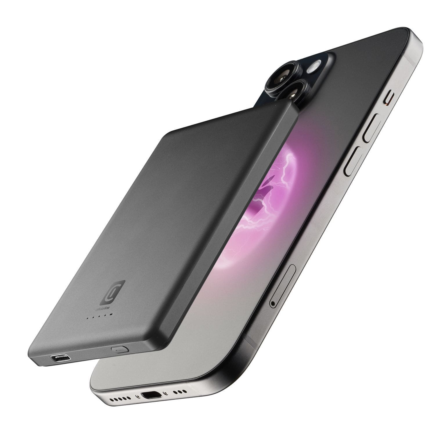 Cellular Line 5000 mAh Powerbank USB Typ-C Kabelloses Laden Mag Lite (Grau) 60631