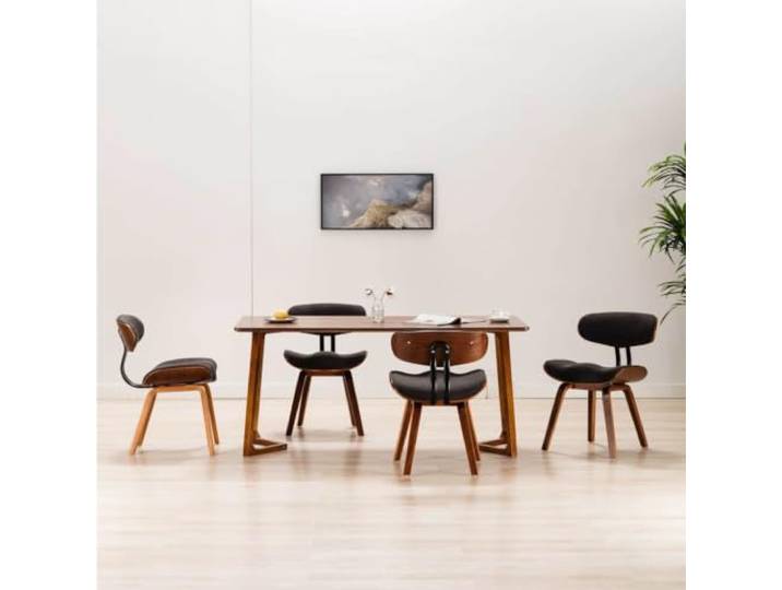 NLQMSU Esszimmerstühle, 4 Stück, Grau, gebogenes Holz und Stoff Ergonomisches Design, Sitzfläche aus weichem Stoff, robuster gebogener Holzrahmen, stabile Füße, maximale Belastung 110 kg
