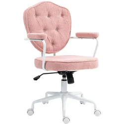HOMCOM HOMCOM Bürostuhl, Ergonomisch Schreibtischstuhl mit Wippfunktion, Drehbar, Rosa