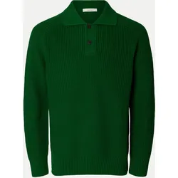 Langarm-Poloshirt Grün XL