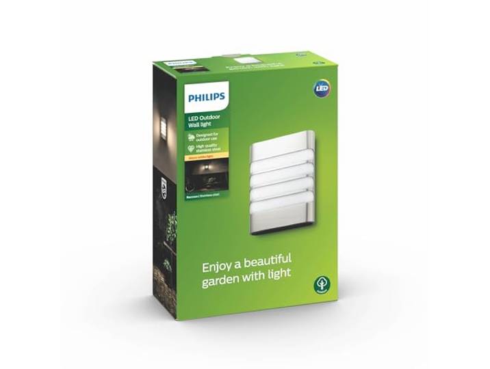 Philips Applique murale extérieure LED RACCOON\, 1x4W\, éclairage blanc chaud 2700K - Inox