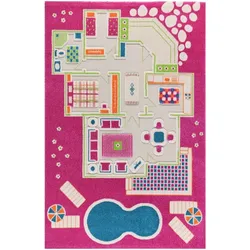 Ivi Teppich 134 x 200 cm Puppenhaus rosa