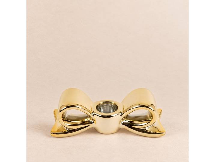 Goldener Keramik-Knoten-Kerzenhalter
