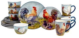 Certified International Rooster Meadow 16-Piece Dinnerware Set, Service for 4