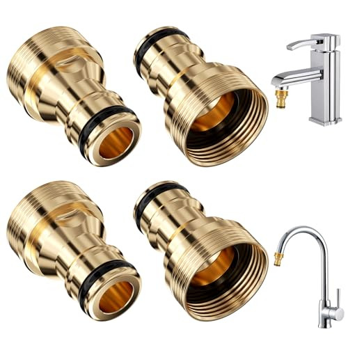 Chiluxendo 4 stuks universele waterkraan adapter voor tuinslang en wasmachine