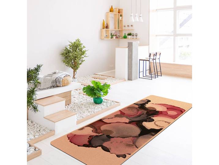 Tapis de yoga Gouttes 183 x 61cm Rose foncé
