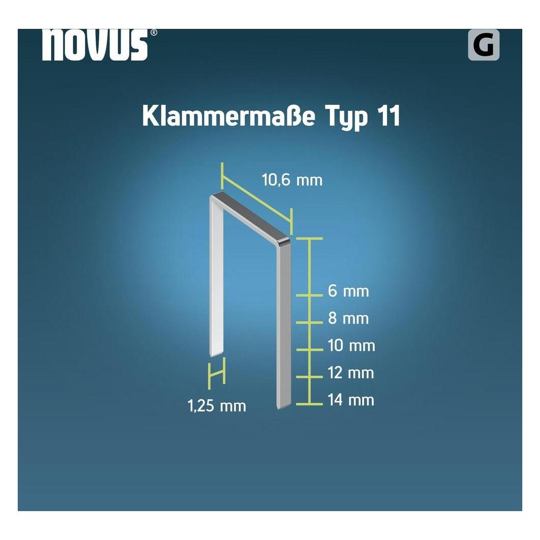Novus Flachdrahtklammern G 11 8mm 1200 Stk. (042-0796)