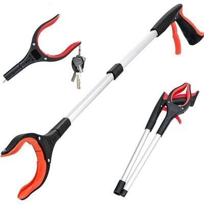 LightInthebox Grabber Reacher Tool 360 Degree Rotating Head, Wide Jaw, 32 Foldable, Lightweight Trash Claw Grabbers for Elderly, Reaching Tool for Trash Pick Up Stick, Litter Picker Arm Extension