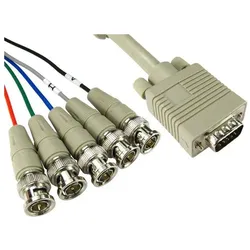 RS PRO VGA-Kabel A VGA / Stecker B BNC x 5 / Stecker, 2m PVC Grau (2 m), Videokabel, Grau