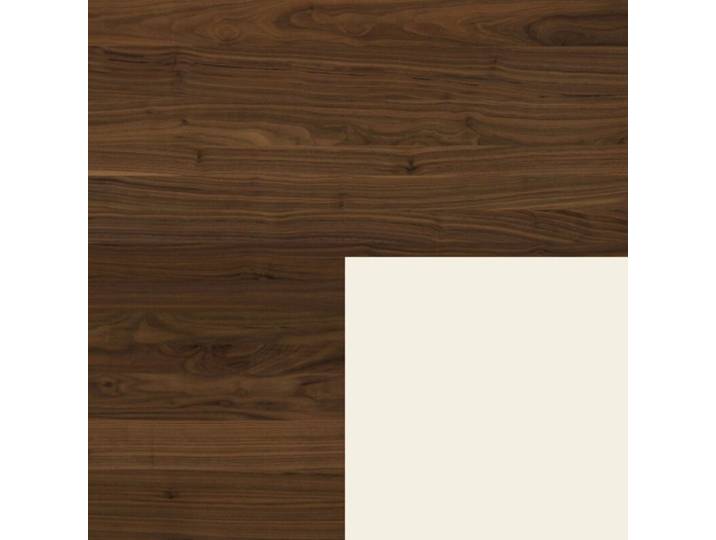 Willisau Prato Esstisch mit Tischplatte Holz - Nussbaum ohne Charaktermerkmale - Aluminium pulverbeschichtet weiß - 220 Modern, Natur