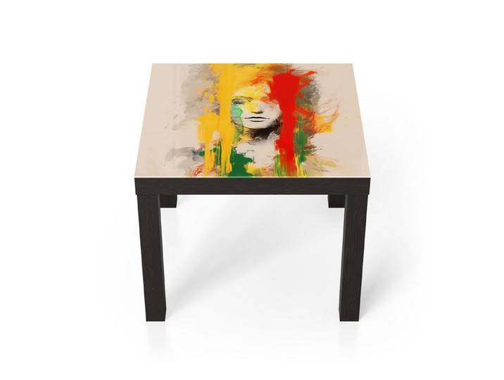 DEQORI Couchtisch 'Farben des Gesichts ', Glas Beistelltisch Glastisch modern