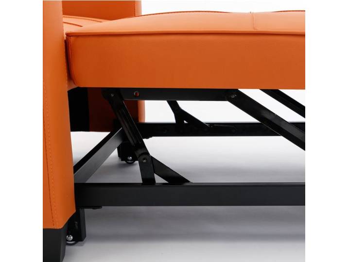 WOVREO fauteuil convertible 3-en-1 1 place avec USB porte-gobelets dossier réglable simili orange