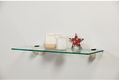 Wallscapes Capri Clear Glass Wall Shelf with Pelican Brackets