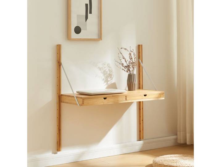 Étagère murale Tingvoll bambou 85 x 85 x 36 cm naturel