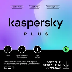 Kaspersky Plus 2026, 1 Gerät - 1 Jahr, Download
