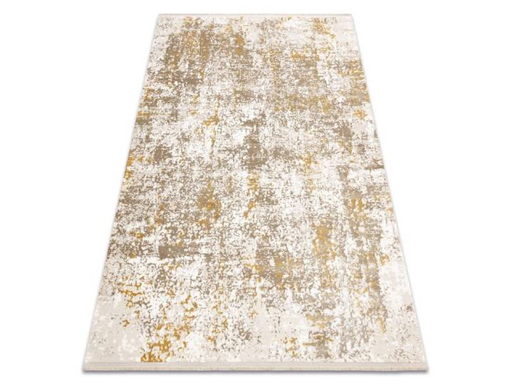 Tapis moderne DUKE 51546 beige / or - Vintage structuré très doux franges - 200x290 cm