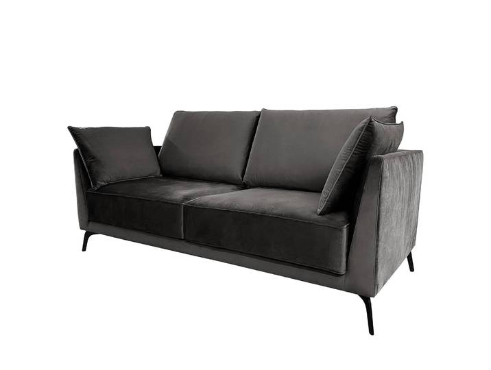 Sofa Gobabis 2,5-Sitzer Grau Samt Ravi 195 x 88 x 95cm Skandi