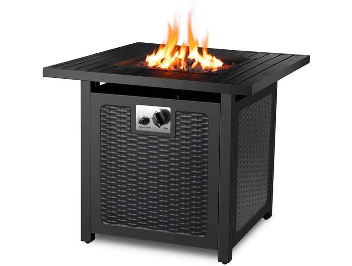 Table de foyer à gaz 50,000 BTU carrée extérieure de foyer au Propane cheminée pour Patio jardin Camping chauffage extérieur avec couvercle