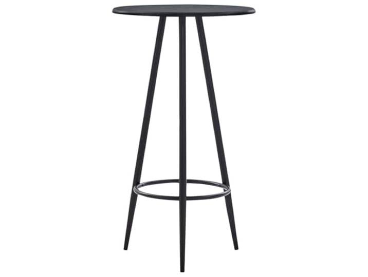 5-teiliger Barmöbel-Set, Schwarz Tisch und 4 Stühle, MDF, Stahlrahmen, 110 kg für Sitz, Haus und Garten