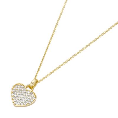 Herzkette SMART JEWEL "Herz mit Zirkonia, Silber 925", gold, Halsketten, Damen, 45cm, Silber 925 (Sterlingsilber), Herzkette