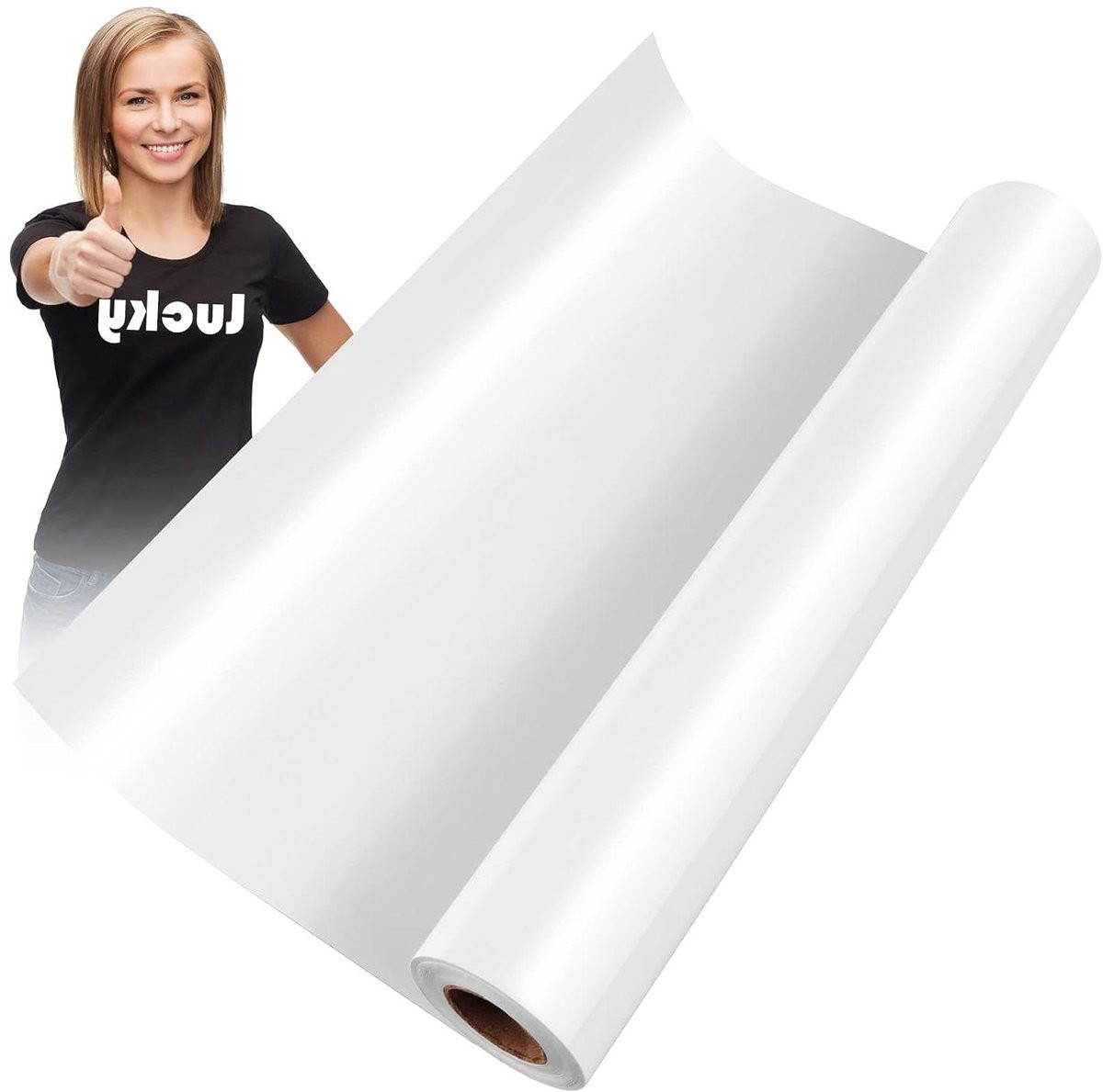 Wit Plotterfolie Textiel voor Transfer en Patronen, B: 305 cm, L: 5 m