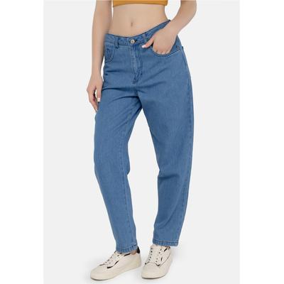 Bequeme Jeans FRESHLIONS "Sienna", Damen, Gr. M, EURO-Größen, blau (dunkelblau), 100% Baumwolle, unifarben, lang, Jeans, mit angenehmem Komfort