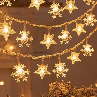 Uplifted Finds LED Snowflake Battery Operated Fairy String Lights f 1.5 M