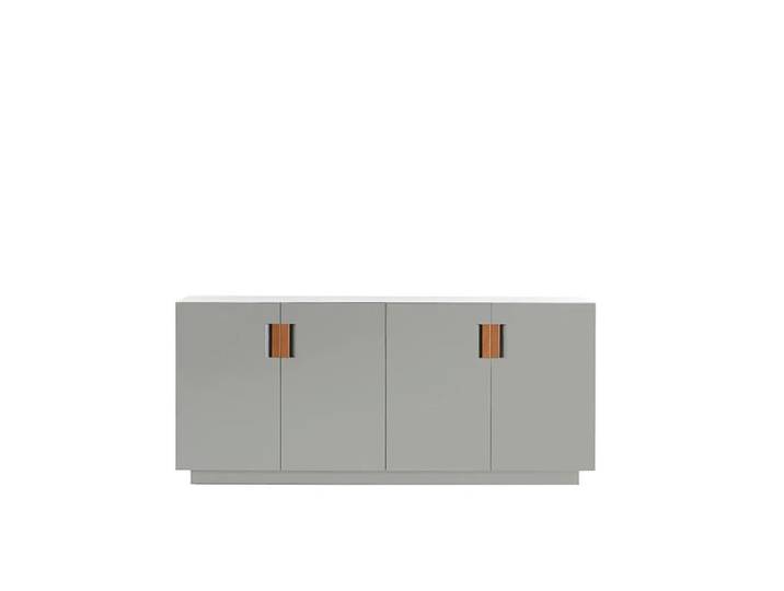 Asplund Armoire Frame 160 Low light grey, portes pliantes, 42 cm, cognac