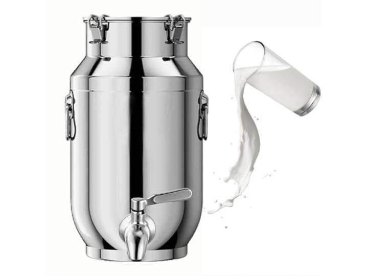 Wasserkanister Mit Hahn 20l Aus Edelstahl,Milchkanne Edelstahl Mit Deckel Edelstahl Kanister Mit Hahn OlivenöL Milchtransporteimer WeinküBel Milchtopf Milchkanister Fass Tragekrug Mit Versiegeltem