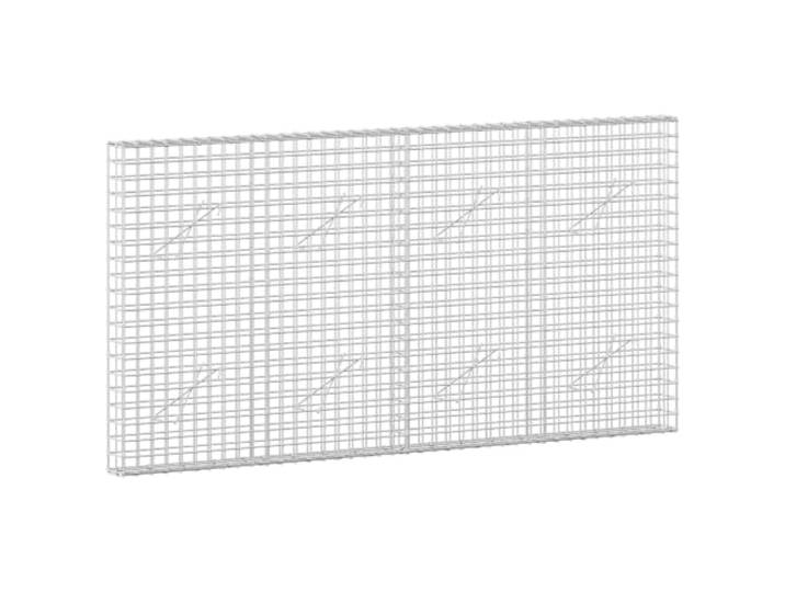 Gabion aus verzinktem Stahl, 200 x 100 x 100 cm, Draht, 5 mm Verzinkter Stahl, Draht 5 mm, Maschen 5 x 5 cm, Haken und Clips, für Außenbereiche, Gärten, Terrassen, Wände, Blumenbeete