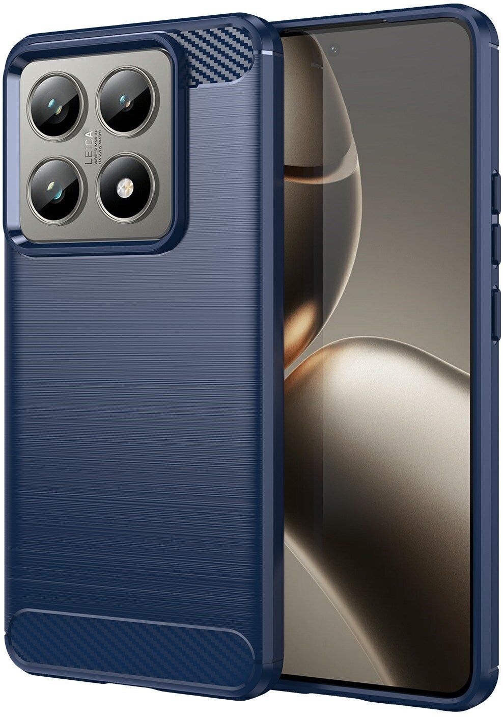 EIDERWOOD Xiaomi 14t/14T Pro Cover - Carbon Fiber Texture - Blå