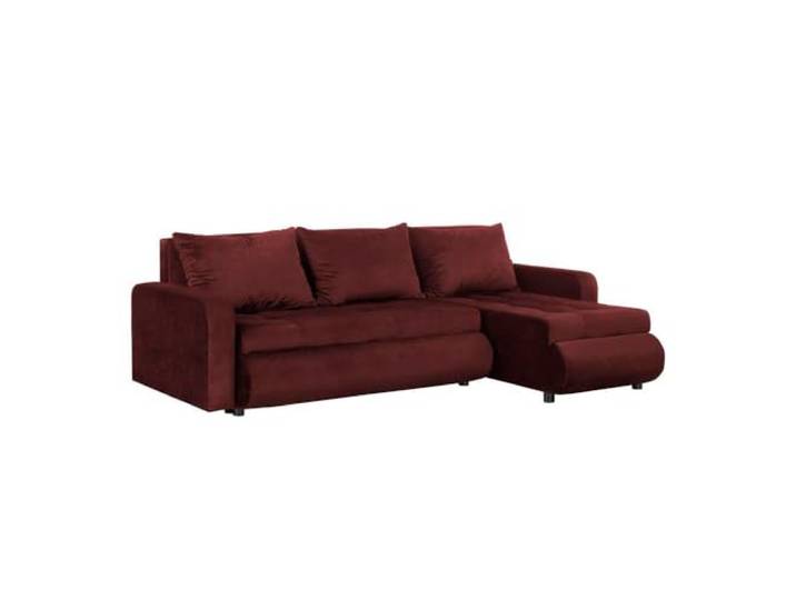 FORNIRO 24 Serena Ecksofa 226x143x83cm Rot Wohnzimmer Couch Schlafsofa Mit Schlaffunktion & Bettkasten - L-Form - Kissen - Stoff Komfort ausziehbar Gäste bequem Stauraum Design hochwertig robust