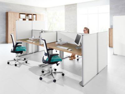 Stellwand Schallschutz System 40, Akustik- & Sichtschutz, B 1200 x H 1400 mm, weiß