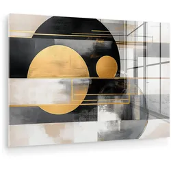 ACRYLGLASBILD Abstrakt - Gold - Silber - Formen - Ästhetisch - Modern Wanddeko 60x40 cm