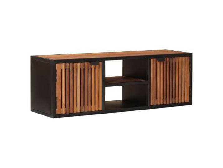 HKQWPBF Handgefertigter TV-Schrank 105 x 30 x 35 cm Massivholz Mango Massives Mangoholz, handgefertigt, moderne Linien, einzigartige Maserung, Lowboard für Wohnzimmer