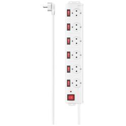 hama 00223159 Steckdosenleiste, 6-fach, Überspannungsschutz, 90°, einz.schaltbar, 1,4m,WS
