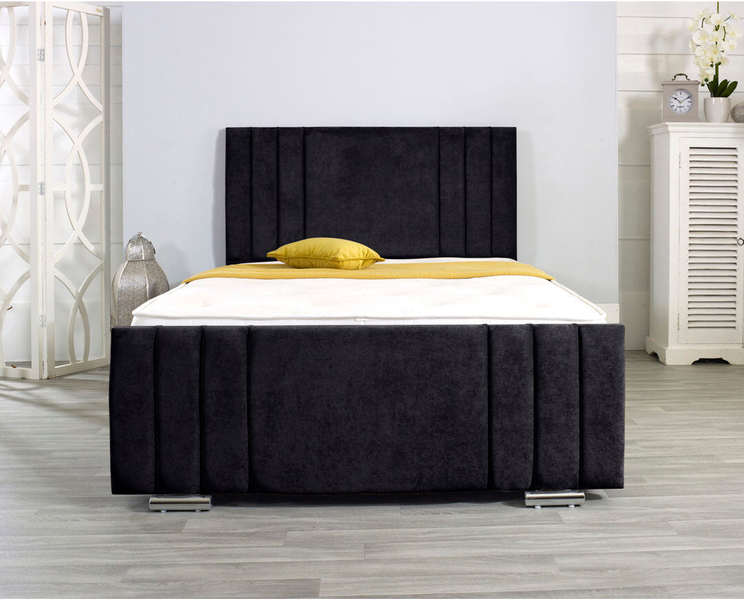 Wayfair Sleep Shirehampton Upholstered Bed Frame Black Double (4'6)