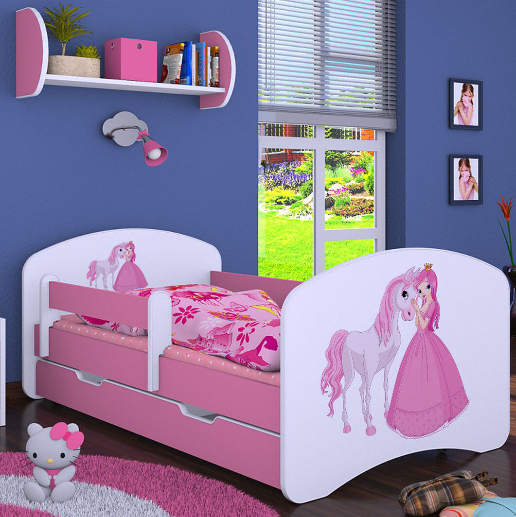 Zoomie Kids Nordham Storage Kids Bed Pink UK Toddler - DE 70 x 140 cm