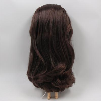 Fusion Finds ICY Blyth Doll Wig Hair RBL Scalp & Dome, Dark Brown Long Hair For Custom Doll DIY Accessory 9509 without Bangs