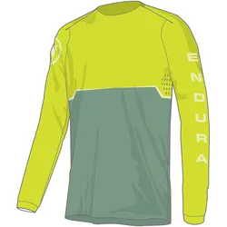 Endura, Herren, Velotrikot, Core Printed L/S Tee Lg (3XL), Grün, 3XL