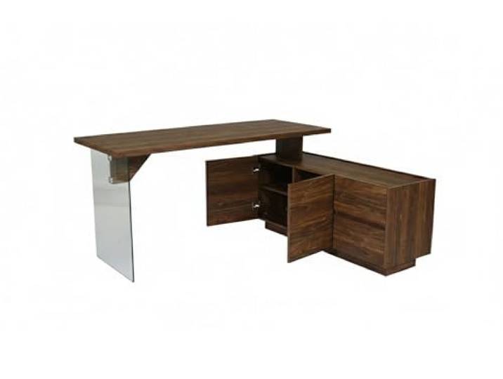 Jahnke ECK-Schreibtisch LUX C 160 E WALNUSS NB./KGL