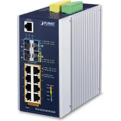 Planet Industrial L3 8-Port GE +. SFP + SFP+ (8 Ports), Netzwerk Switch, Blau