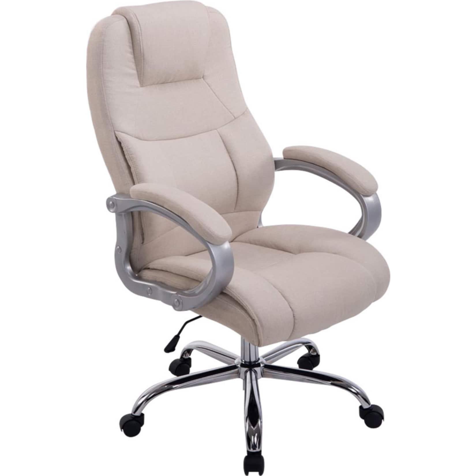 CLP Bürostuhl ergonomisch Apoll XL, höhenverstellbar drehbar, mit Armlehnen und Wippmechanismus, Stoffbezug schwarz, Schreibtischstuhl für Büro