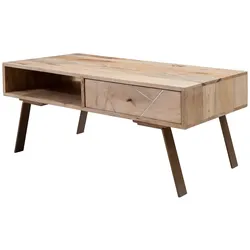 FineBuy Couchtisch SIKAR Wohnzimmertisch Holz massiv Sofatisch Tisch Wohnzimmer